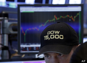 Dow Jones về sát 15,000 điểm sau đợt sụt giảm dài nhất 2013
