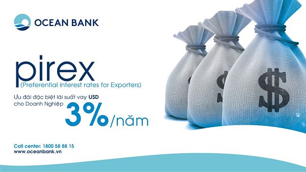 OceanBank cho vay USD lãi suất ưu đãi 3%/năm