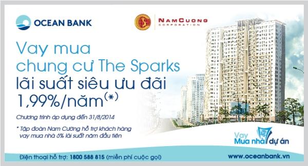 OceanBank hỗ trợ lãi suất 1.99%/năm khi mua chung cư The Sparks