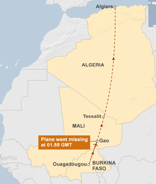 Phát hiện xác máy bay Algerie ở Mali