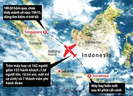 Máy bay AirAsia mất tích bí ẩn cùng 162 người