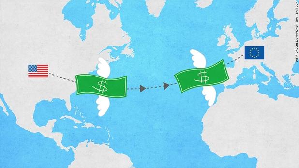 Vì sao tiền mặt Mỹ ồ ạt chảy vào chứng khoán châu Âu?