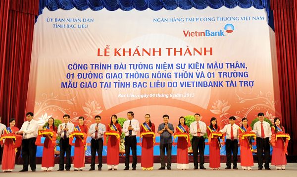 VietinBank tài trợ 40 tỷ đồng cho tỉnh Bạc Liêu