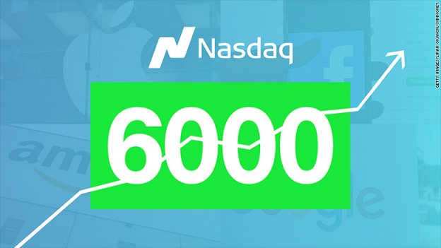 Nasdaq vượt ngưỡng 6,000 lần đầu tiên trong lịch sử