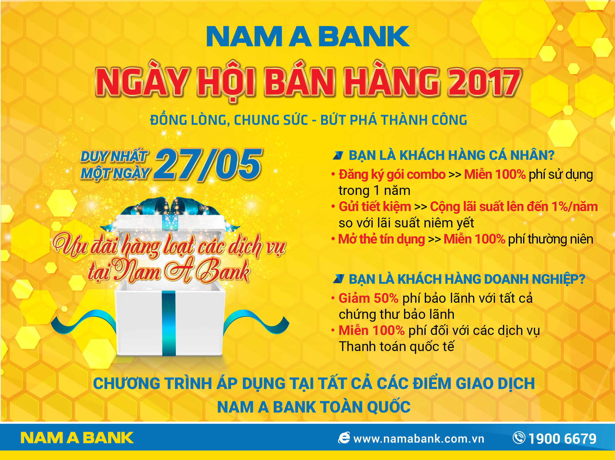 Hàng loạt ưu đãi trong ngày hội bán hàng NamABank 2017