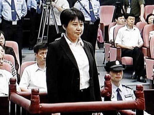 Bà Cốc Khai Lai tại phiên xử hôm 9-8. 