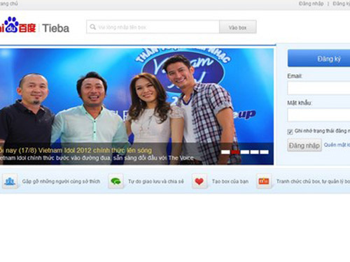 Mạng xã hội Tieba của Baidu đang chật vật tìm chỗ đứng tại Việt Nam