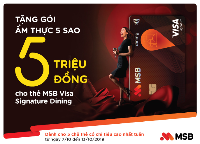 MSB tặng Gói ẩm thực 5 triệu đồng cho chủ thẻ Visa Signature Dining ...
