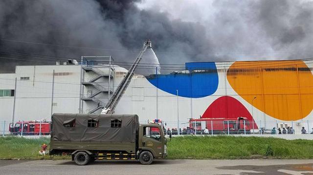 TP.HCM: Cháy lớn ở Khu công nghiệp Hiệp Phước, Nhà Bè