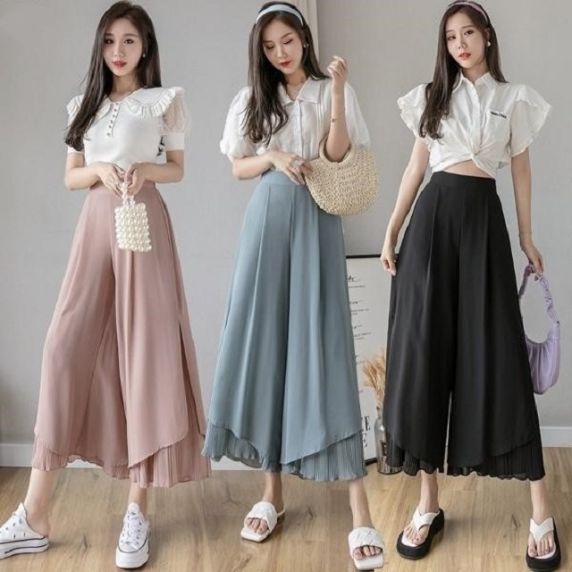 Quần Short Giả Váy Ngắn Ống Rộng Cạp Chun Phong Cách Hàn Quốc Cho Bé G   Saola Clothing