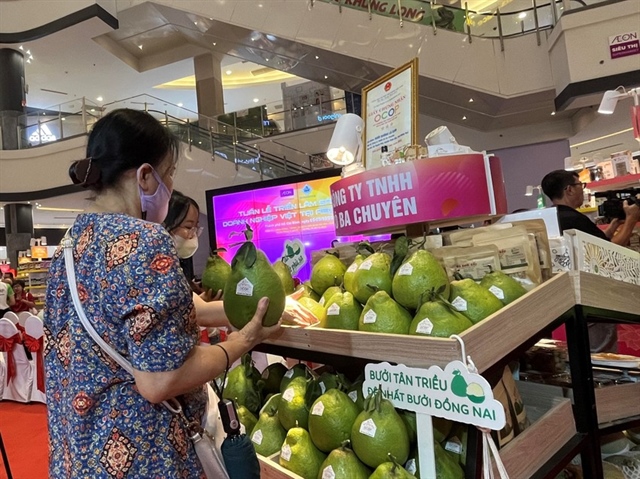 Bưởi Tân Triều tỉnh Đồng Nai tham gia triển lãm được người tiêu dùng quan tâm chọn mua