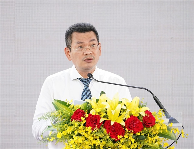 Ông Hoàng Minh Tuấn Anh, Chủ tịch UBND quận 7 phát biểu.