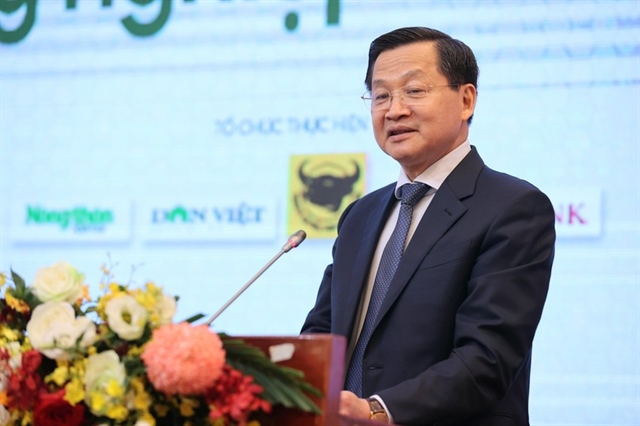 Phó thủ tướng Lê Minh Khái phát biểu tại Diễn đàn nông dân quốc gia lần thứ VIII.