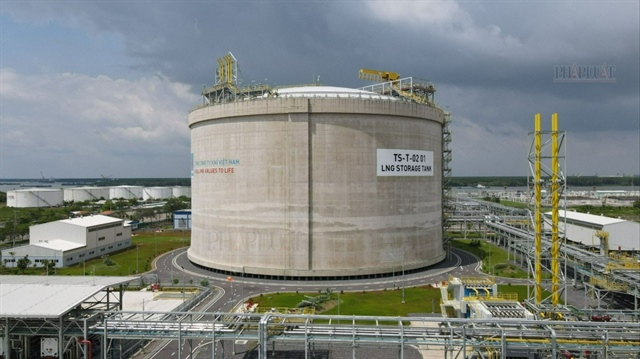 Bồn chứa LNG tại kho LNG Thị Vải của PV GAS. Ảnh: KN