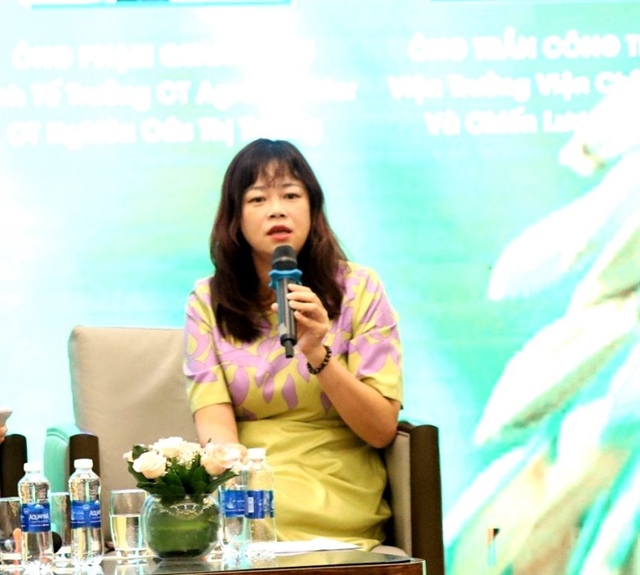 Bà Trần Thanh Bình – Trưởng phòng Xuất nhập khẩu, Cục Xuất nhập khẩu, Bộ Công thương phát biểu tại hội thảo. Ảnh: CTV