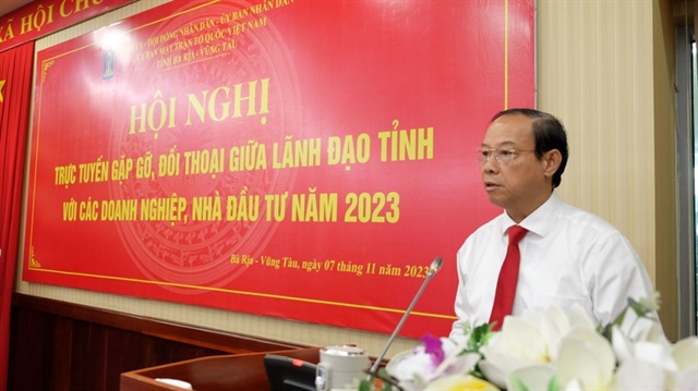 Ông Nguyễn Văn Thọ, Chủ tịch UBND tỉnh Bà Rịa- Vũng Tàu chủ trì hội nghị. Ảnh: TK