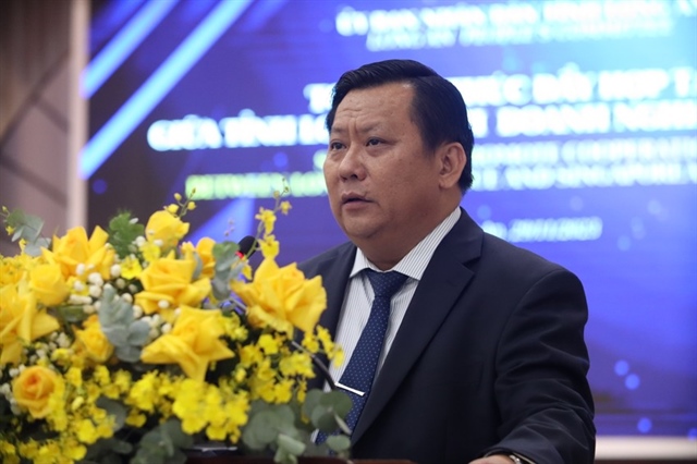 Ông Huỳnh Văn Sơn , Phó Chủ tịch UBND tỉnh Long An, phát biểu khai mạc buổi tọa đàm. Ảnh:HD