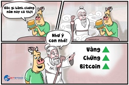 Tiền số, vàng, chứng khoán tăng giá