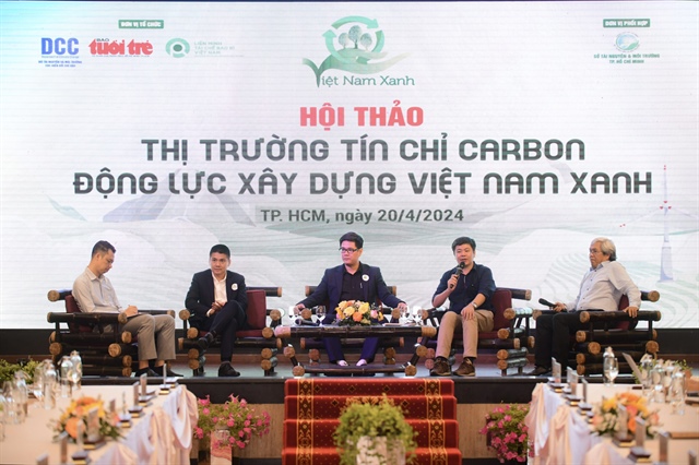 Delegates attend the ‘Carbon Credit Market - A Driver for Building a Green Vietnam’ conference held in Ho Chi Minh City, April 20, 2024. Photo: Quang Dinh / Tuoi Tre