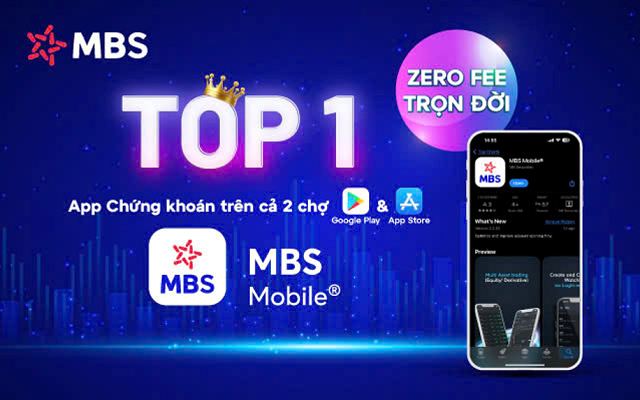 MBS Mobile App vươn lên vị trí TOP 1 Ứng dụng chứng khoán - “Quả ngọt” của chặng đường chuyển đổi số