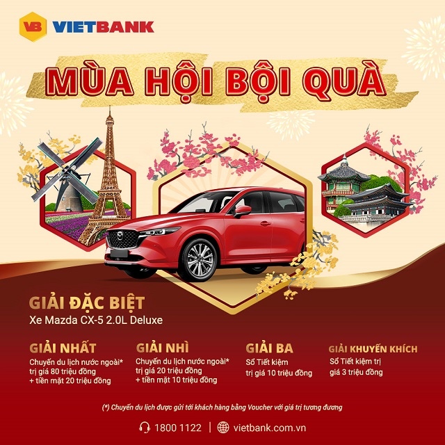 Khách hàng Vietbank có cơ hội trúng xe hơi trị giá hơn 1 tỷ đồng