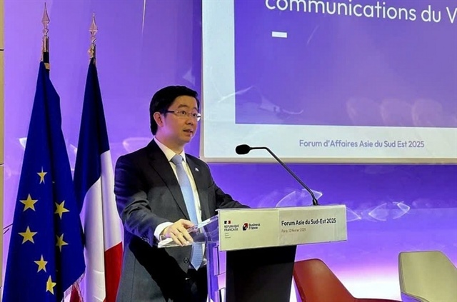 Vietnamese Deputy Minister of Information and Communications Bui Hoang Phuong made a speech at the forum. Photo: MIC