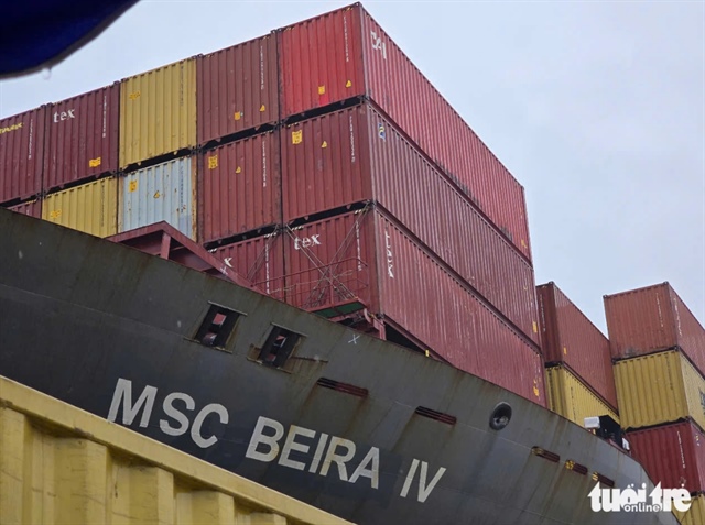 An MSC vessel arrives at Phuoc An Port in Dong Nai Province, southern Vietnam on February 13, 2025. Photo: Cong Trung / Tuoi Tre