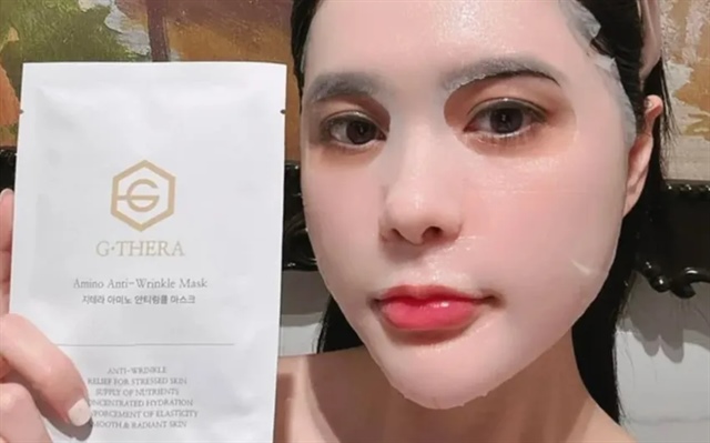 Sản phẩm G-Thera Amino Anti-Wrinkle Mask từng được Đoàn Di Băng quảng bá.