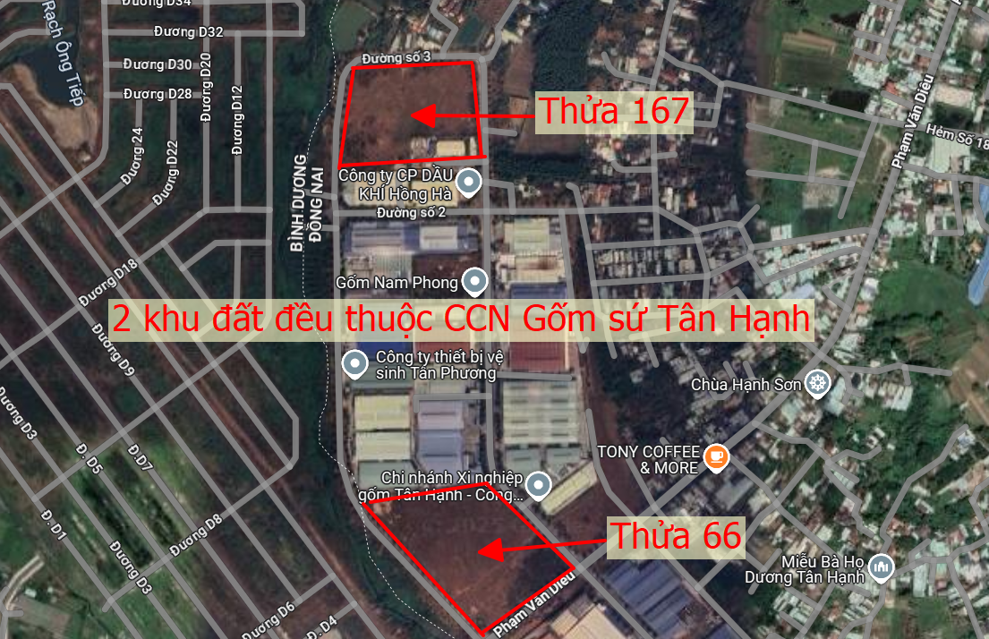 Đồng Nai sắp đấu giá hai khu đất diện tích hơn 4.6ha tại cụm công nghiệp Gốm sứ Tân Hạnh