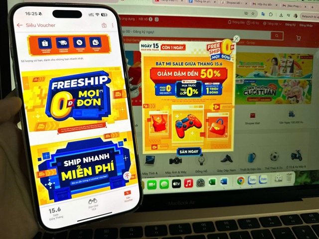 Shopee chính thức triển khai chương trình “Phí Ship 0Đ mọi đơn” trên toàn sàn. ẢNH: HẠ QUYÊN