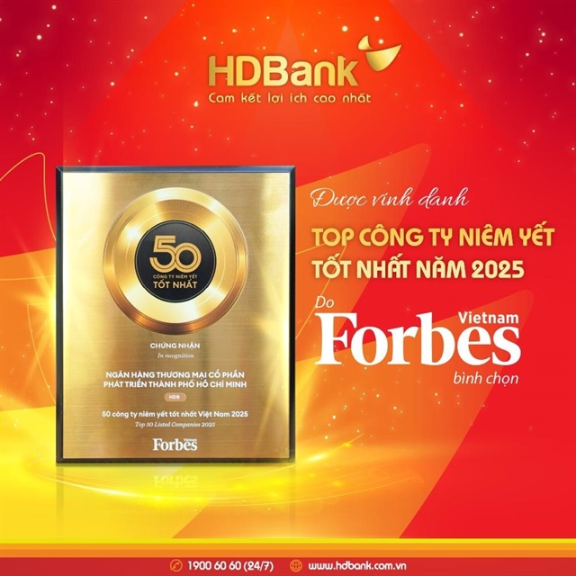 HDBank recognised among the top 50 listed companies for 2025