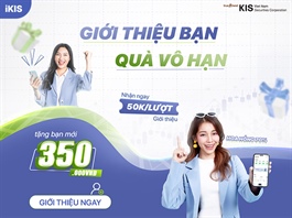 “Giới thiệu bạn – Quà vô hạn” cùng hoa hồng tới 70% tại Chứng khoán KIS