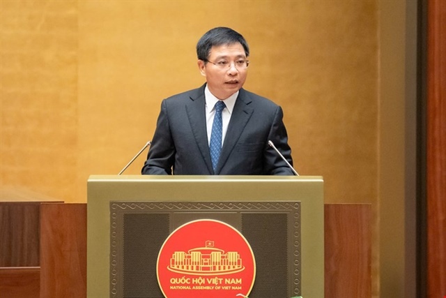 Bộ trưởng Bộ Tài chính Nguyễn Văn Thắng thay mặt Chính phủ trình bày báo cáo tiếp thu, giải trình, chỉnh lý và hoàn thiện dự thảo Luật. Ảnh: QH