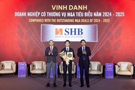 SHB được vinh danh “Doanh nghiệp có thương vụ M&A tiêu biểu năm 2024-2025”