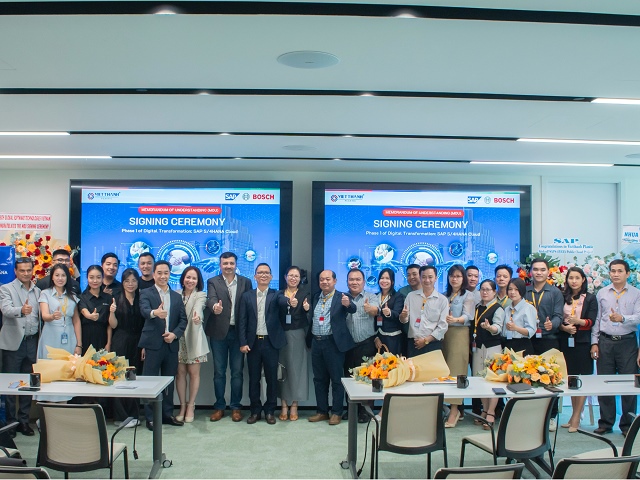 Nhựa Việt Thành và Bosch ký kết và khởi động dự án chuyển đổi số quản trị doanh nghiệp SAP S/4HANA Public Cloud