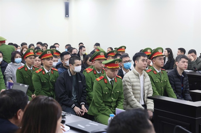 Các bị cáo tại phiên tòa. Ảnh: Hoàng Huy