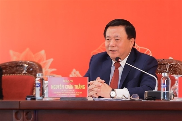 Giám đốc Học viện Chính trị Quốc gia Hồ Chí Minh, Chủ tịch Hội đồng Lý luận Trung ương Nguyễn Xuân Thắng. Ảnh: TTXVN