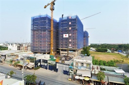Công trường Khải Hoàn Prime vẫn giữ nhịp thi công những ngày cận Tết