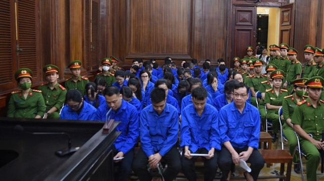 Các bị cáo trong vụ án xảy ra tại Công ty TSL, Công ty Avatek và các tổ chức, cá nhân liên quan. Ảnh: TRẦN LINH