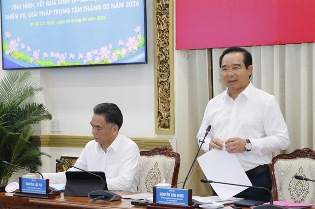 Chủ tịch UBND TP.HCM Nguyễn Văn Được phát biểu khai mạc hội nghị. Ảnh: HÀ THƯ