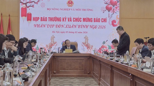Sáng 5-2, Bộ NN&MT tổ chức họp báo thường kỳ. Ảnh: AH