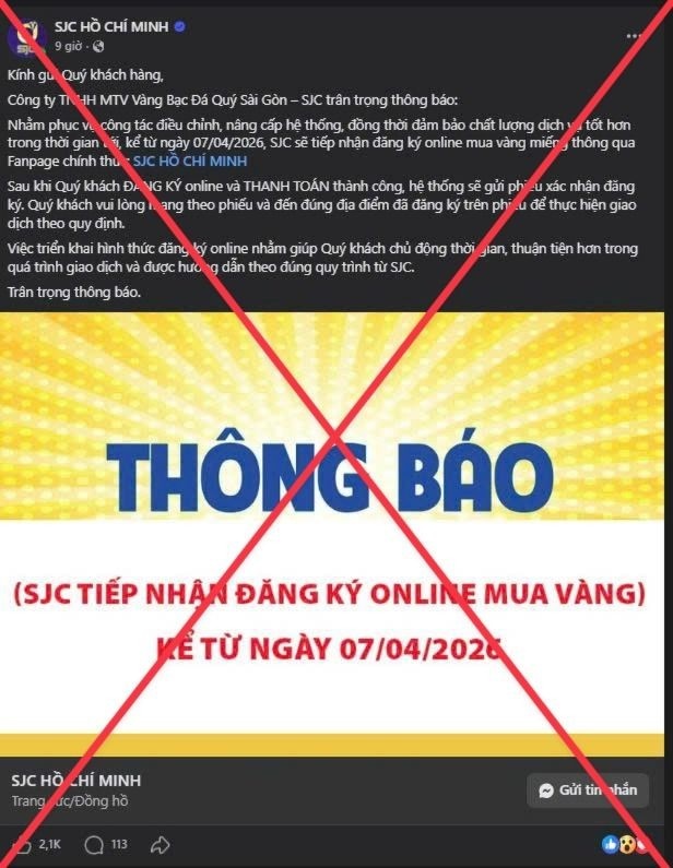 Ngay sau thông báo giao dịch trực tiếp của SJC, nhiều hội nhóm lừa đảo lan truyền thông tin trái ngược nhằm đánh lừa nhà đầu tư. Ảnh: Công ty SJC cung cấp