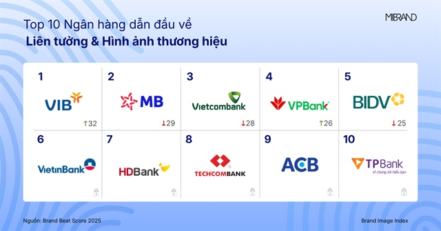 Techcombank, ACB, and VPBank slip in 2025 bank brand health rankings