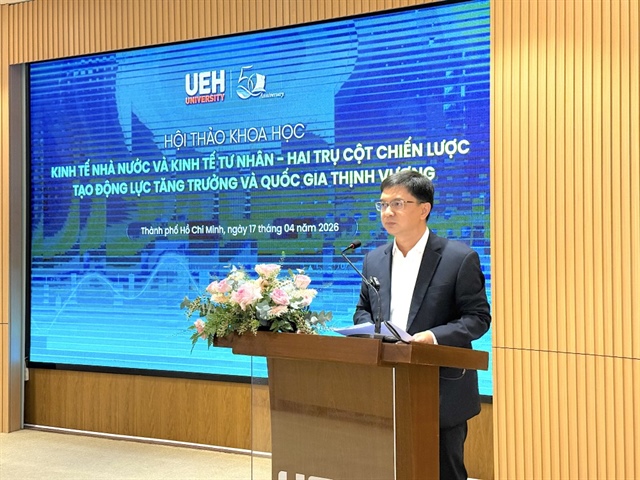 Ông Nguyễn Mạnh Cường, Phó chủ tịch UBND TP.HCM phát biểu tại hội thảo sáng 17-4. Ảnh: QH