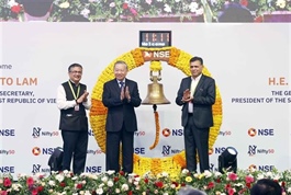 Top leader rings opening bell at India’s National Stock Exchange