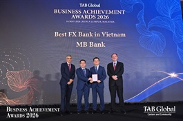 MB honoured for third consecutive year as 'Best FX Bank in Vietnam'