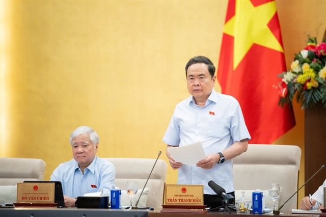 Chủ tịch Quốc hội Trần Thanh Mẫn chủ trì phiên họp thứ 3 của Ủy ban Thường vụ Quốc hội. Ảnh: QH