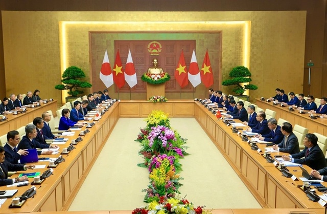 Prime Minister of Vietnam Le Minh Hung (left) and Japanese Prime Minister Takaichi Sanae hold talks during the latter’s official visit to Vietnam in May 2026. Photo: Duc Thanh