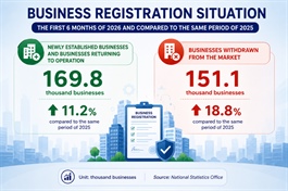 Vietnam sees surge in new business formation and registered capital in first half