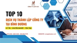 Top 10 dịch vụ thành lập công ty uy tín tại Bình Dương